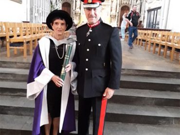 The Lord-Lieutenant congratulates Dame Helen Hyde DBE