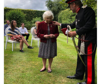 Elfriede Starer presented with her British Empire Medal (BEM)