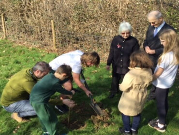 Preston Primary School planting trees for the Queen’s Green Canopy