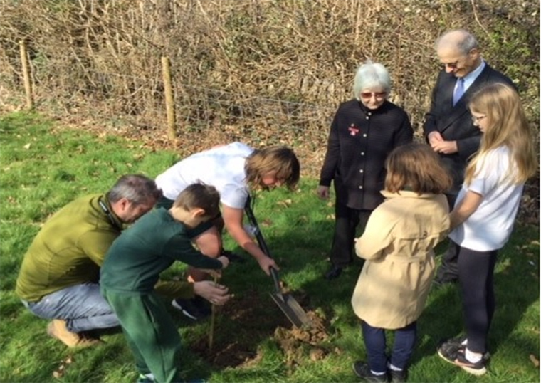 Preston Primary School planting trees for the Queen’s Green Canopy