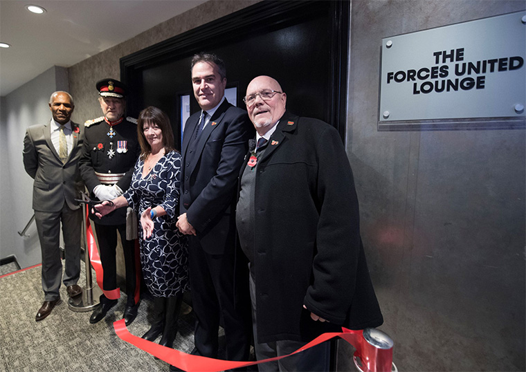 The Lord-Lieutenant opens the new Forces United Lounge at Watford FC