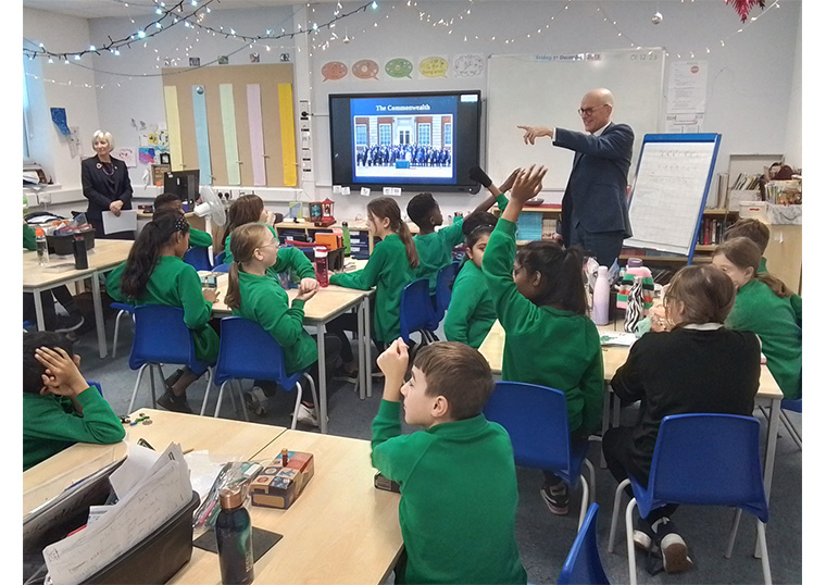Lieutenancy visit to St John’s Watford Primary School  to discuss the Monarchy