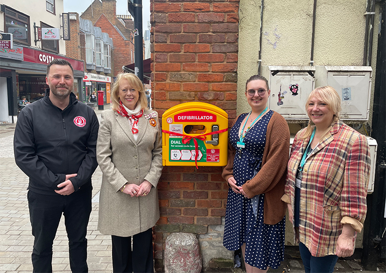 Hearts for Herts Defibrillator unveiling