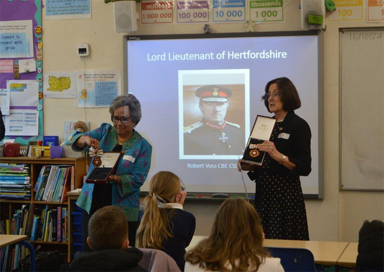 Lieutenancy of Hertfordshire presents Monarchy and British Values to Edwinstree School