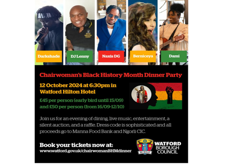 Watford Chairwoman Black History Month Dinner