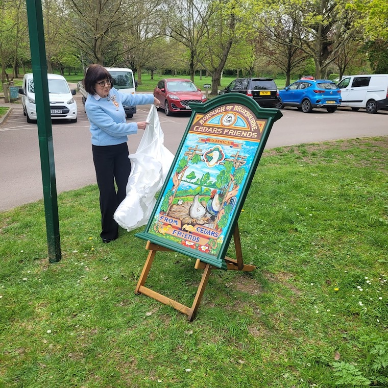 Unveiling of the Friends Of Cedars Park Sign